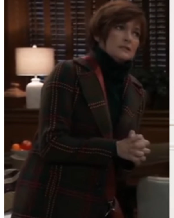 General Hospital 2024 Carolyn Hennesy Olive Plaid Coat