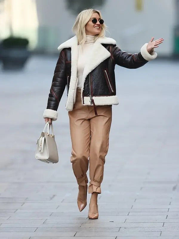 Ashley Roberts Heart FM Show Shearling Jacket