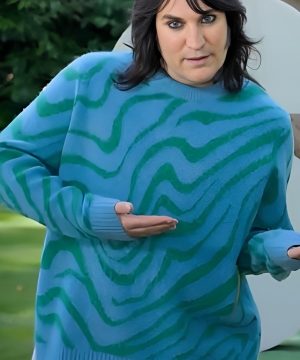 Bake Off Noel Fielding Blue Zebra Print Sweater