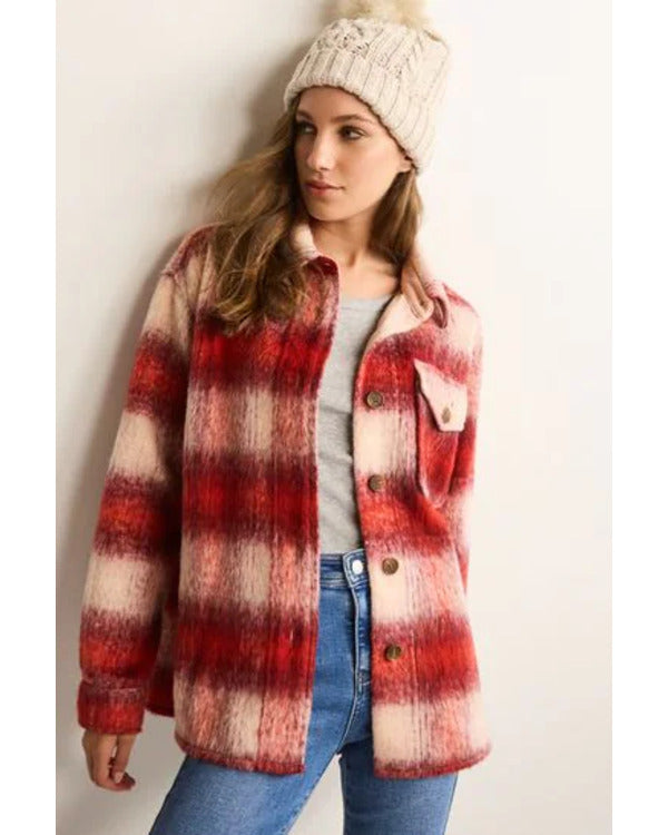 The Jetty 2024 Ruby Stokes Red Plaid Shacket