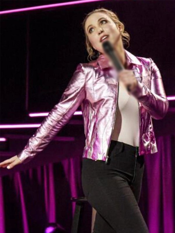 Taylor Tomlinson Have It All Pink Leather Jacket