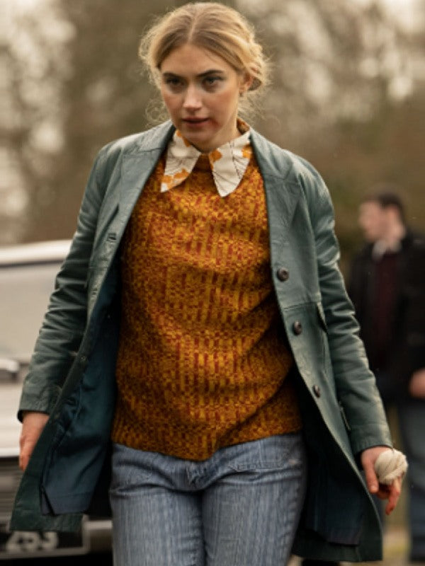 Rose’s War 2024 Imogen Poots Leather Coat