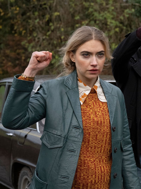 Rose’s War 2024 Imogen Poots Leather Coat