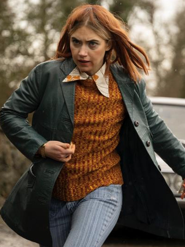 Rose’s War 2024 Imogen Poots Leather Coat