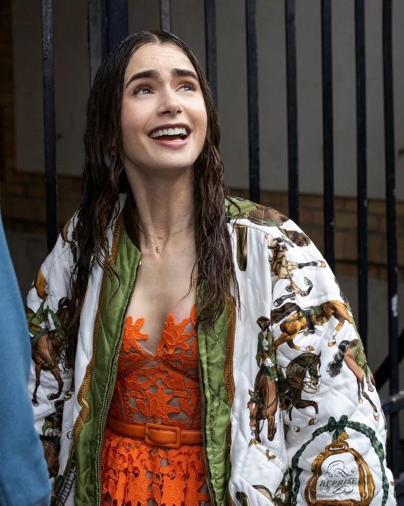 Lily Collins Emily In Paris Season 2 Bomber Jacket