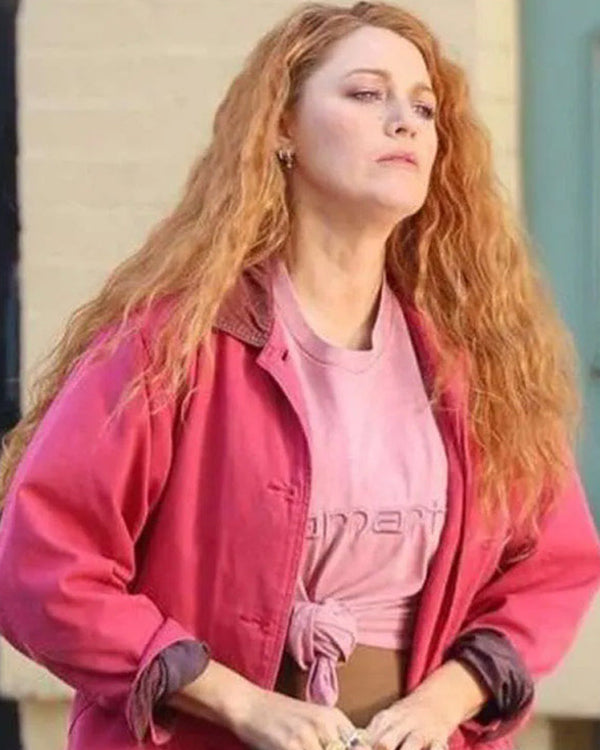 It Ends With Us 2024 Blake Lively Pink Cotton Jacket