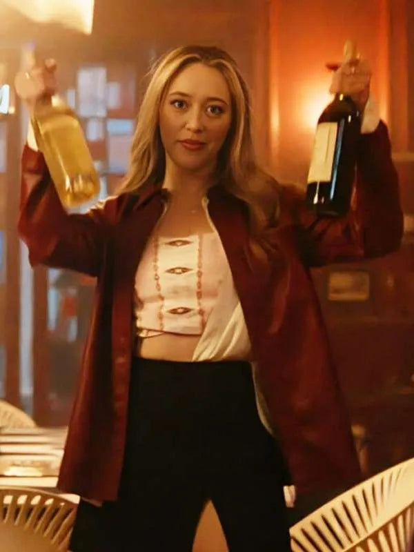 Alycia Debnam-Carey It’s What’s Inside 2024 Red Leather Jacket