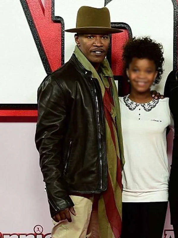 Jamie Foxx Annie Movie Event Leather Jacket