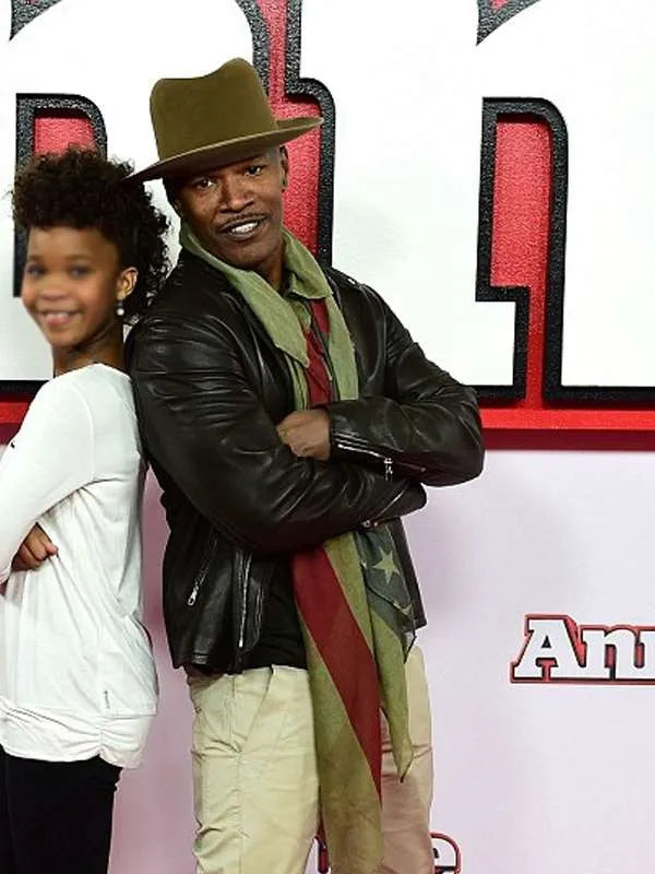 Jamie Foxx Annie Movie Event Leather Jacket