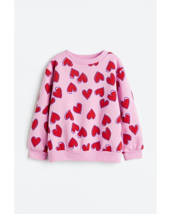 Cross 2024 Melody Hurd Red Hearts Print Pink Sweatshirt