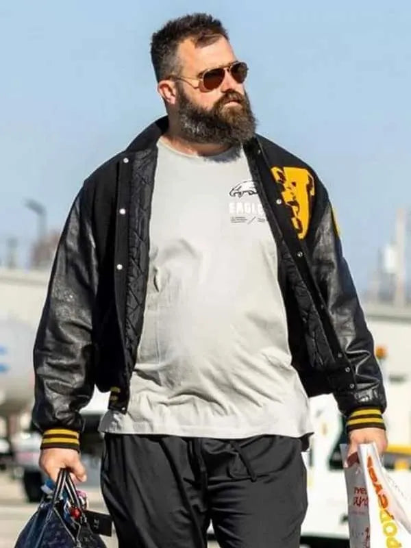 Jason Kelce High School Black Varsity Jacket