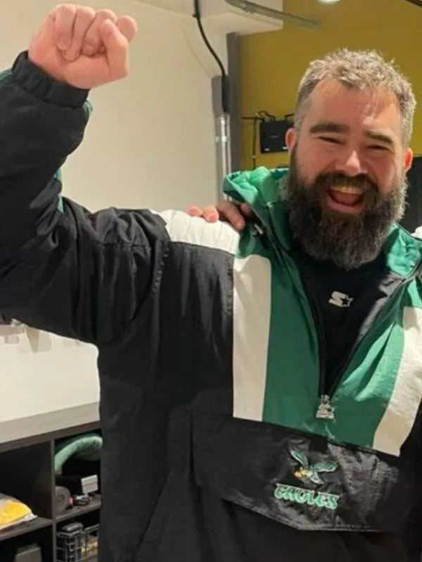 Jason Kelce New Heights Podcast Eagles Starter Jacket