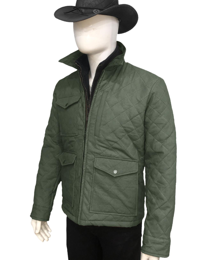 Yellowstone Season 04 John Dutton Green Quilted Jacket