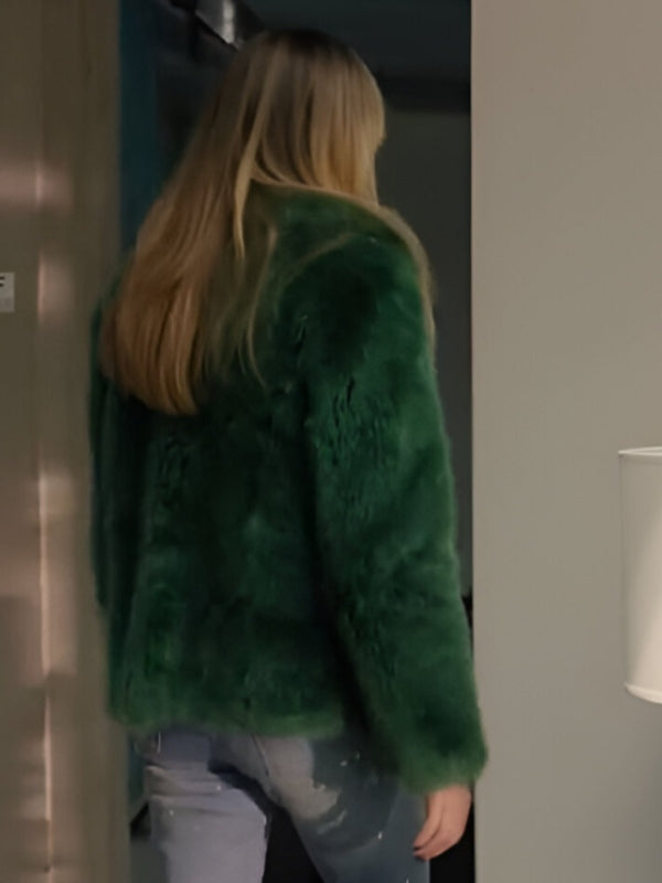 Kaitlin Olson High Potential 2024 Green Fur Coat