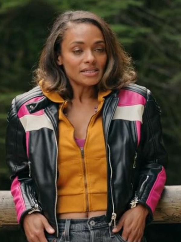 Virgin River Kandyse Mcclure Black & Pink Biker Jacket