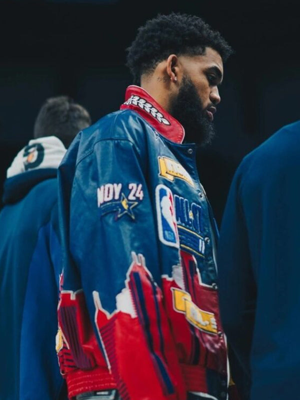 Karl Anthony Towns NBA All Star 2024 Leather Jacket