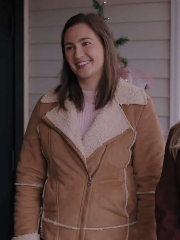 Everything Christmas 2023 Katherine Barrell Shearling Leather Jacket