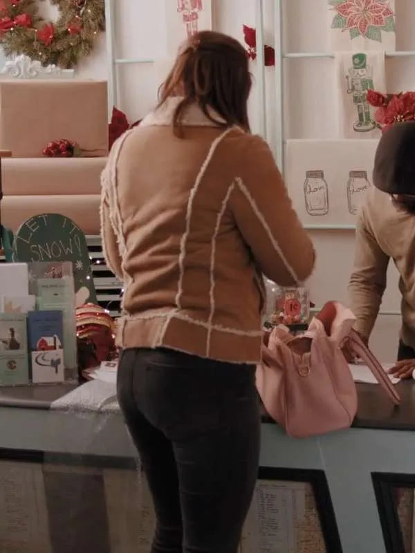 Everything Christmas 2023 Katherine Barrell Shearling Leather Jacket