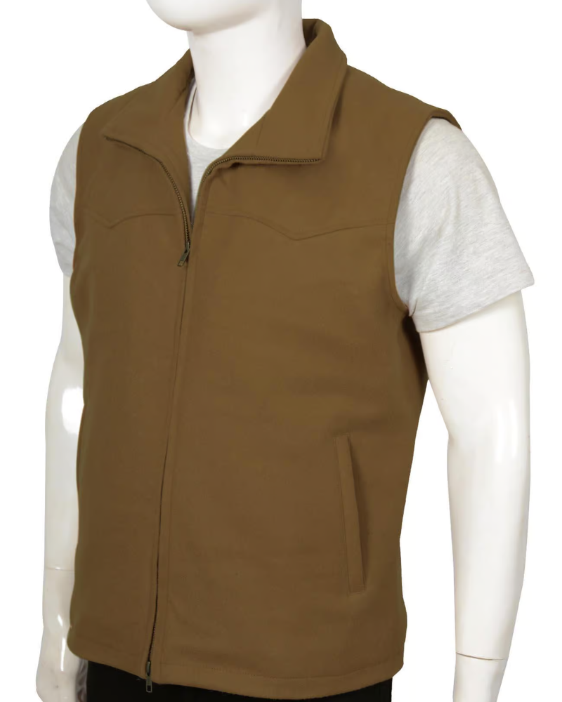 Yellowstone Kevin Costner Brown Wool Vest