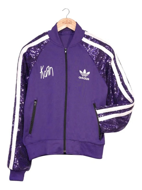 Korn x Adidas Purple Sequin Tracksuit