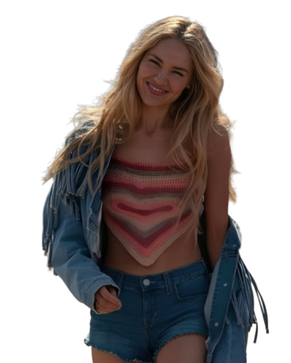 Landman 2024 Michelle Randolph Denim Fringe Jacket