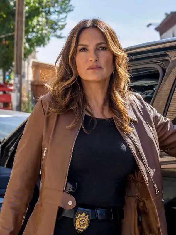 Olivia Benson Law and Order SVU Brown Leather Jacket