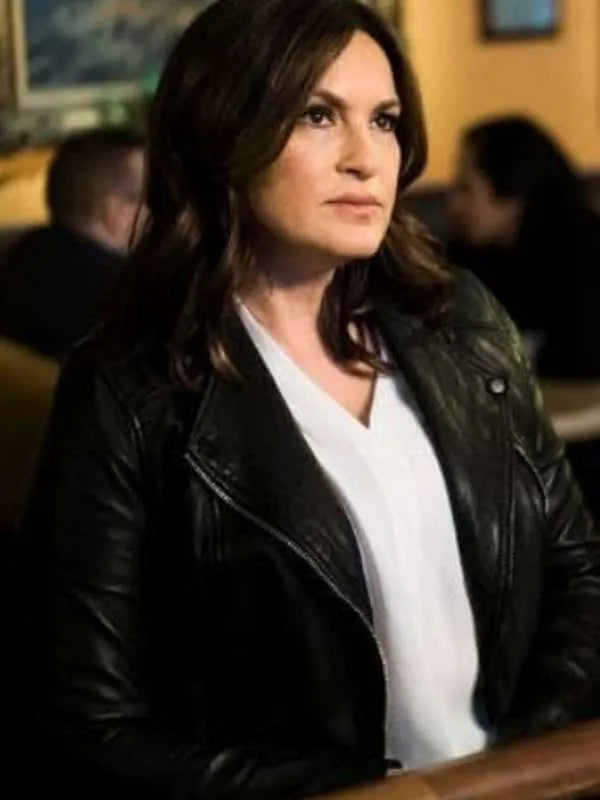 Mariska Hargitay Law and Order Special Victims Unit Black Leather Jacket