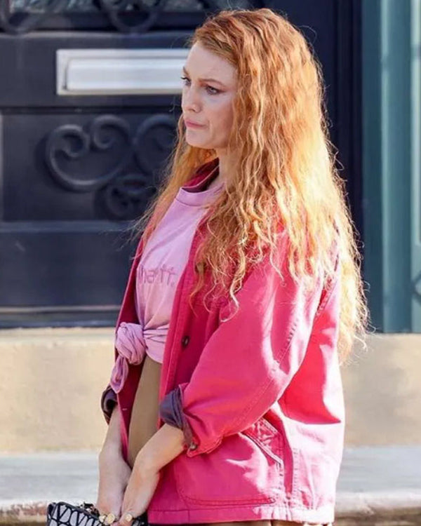 It Ends With Us 2024 Blake Lively Pink Cotton Jacket