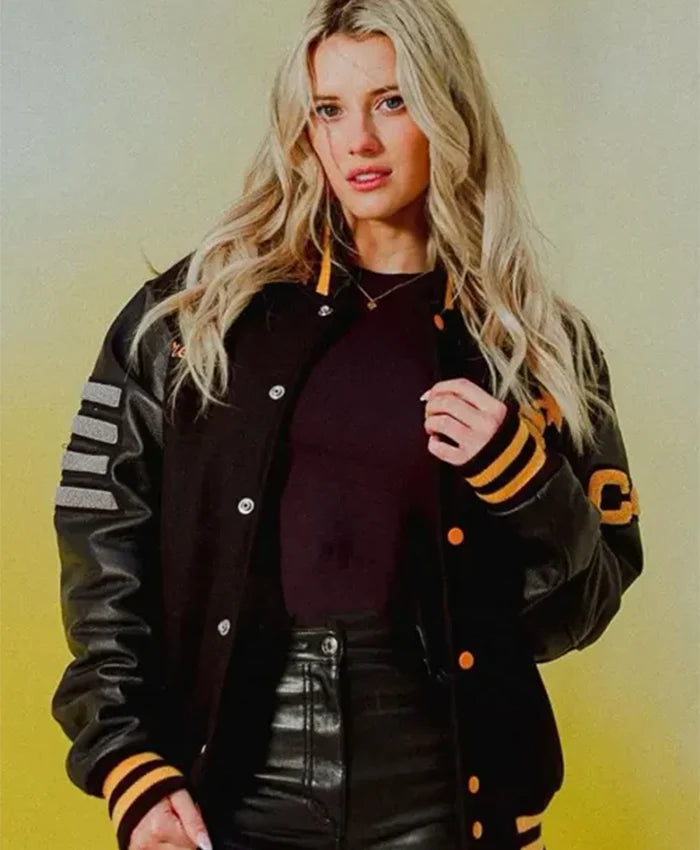 Lindsay Brewer Black Varsity Jacket