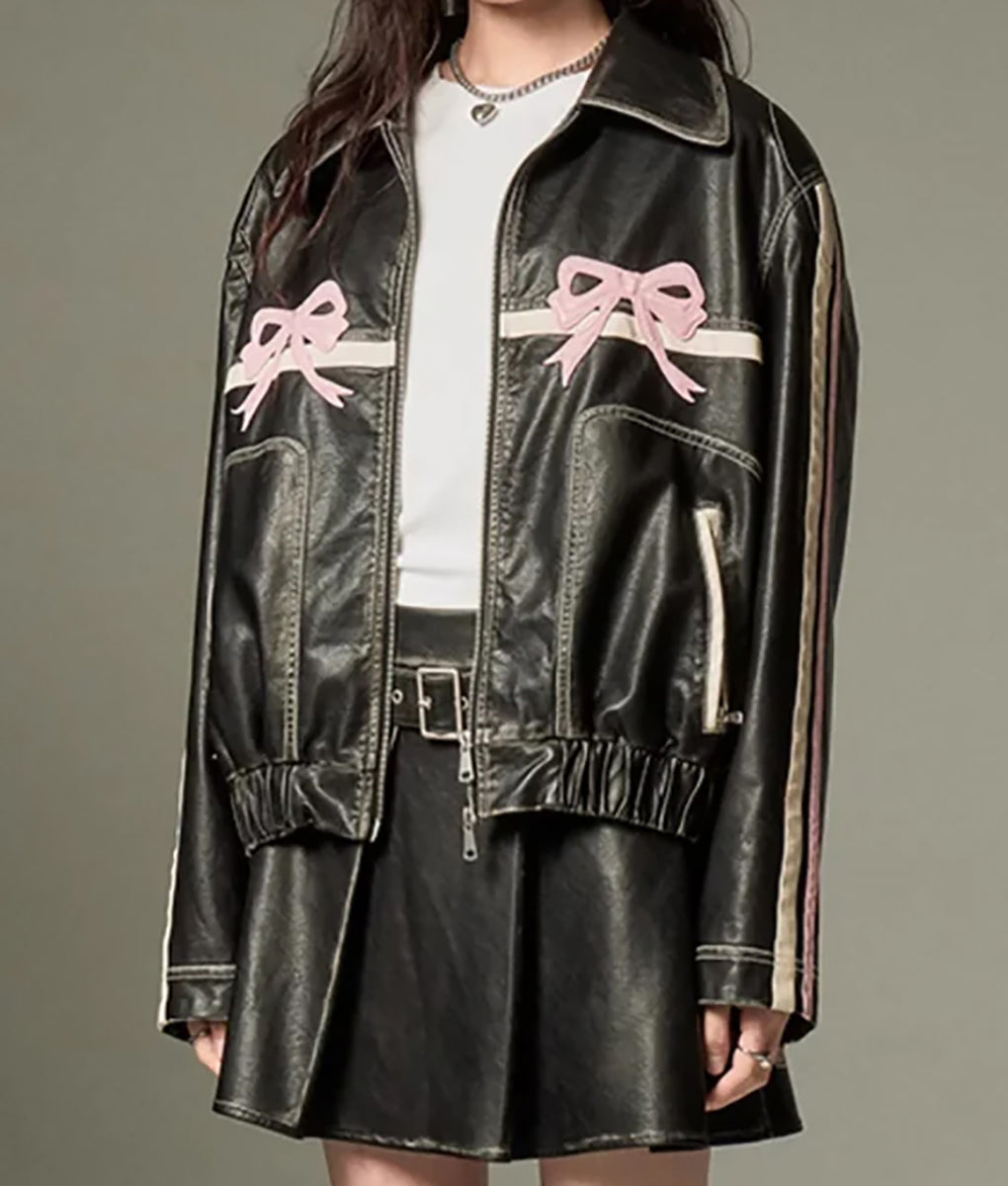 Marina Bow Leather Jacket