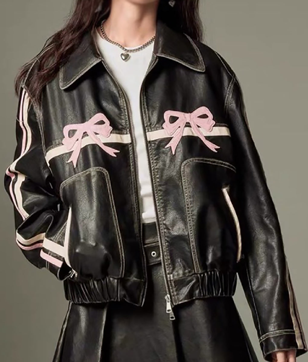 Marina Bow Leather Jacket