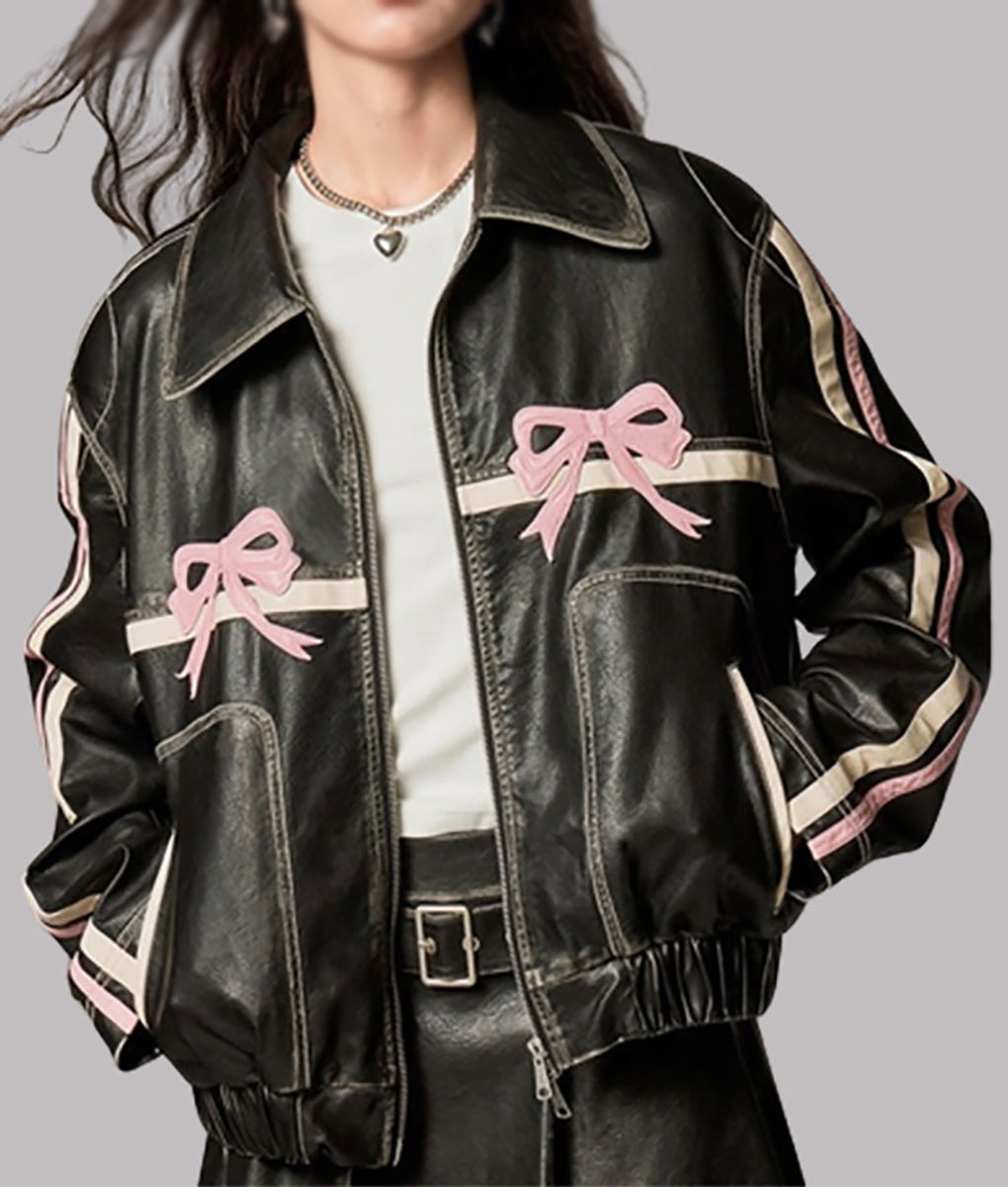 Marina Bow Leather Jacket