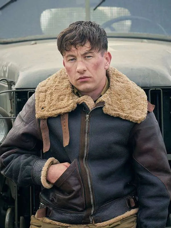 Masters of the Air Barry Keoghan Fur Leather Jacket