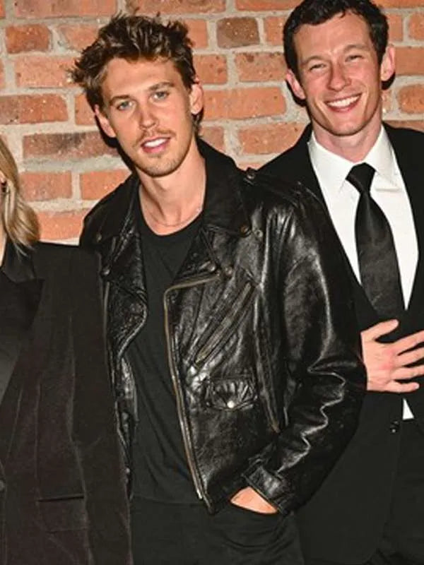 Austin Butler Masters of the Air 2024 Black Leather Jacket