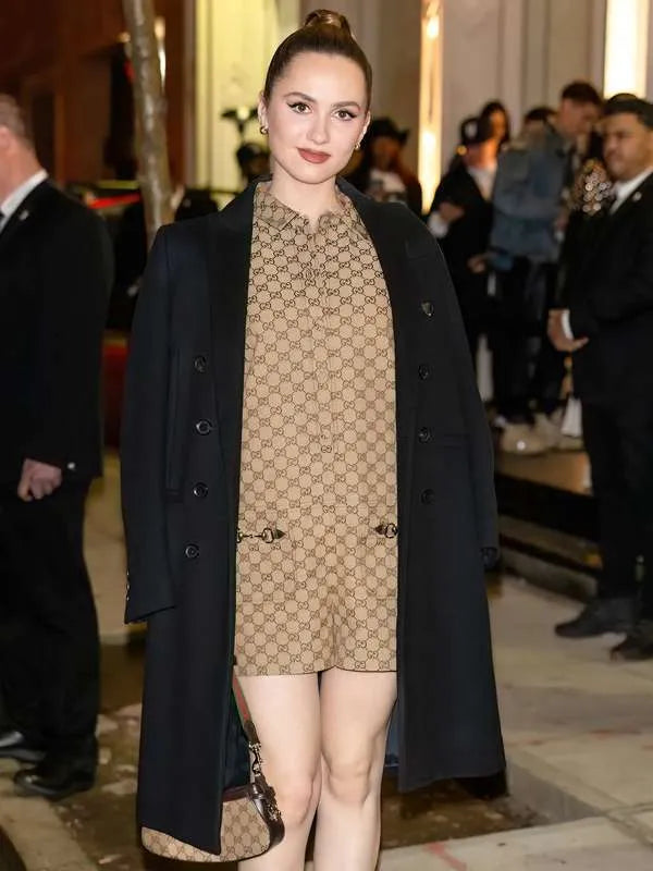 Maude Apatow NYFW 2024 Black Coat