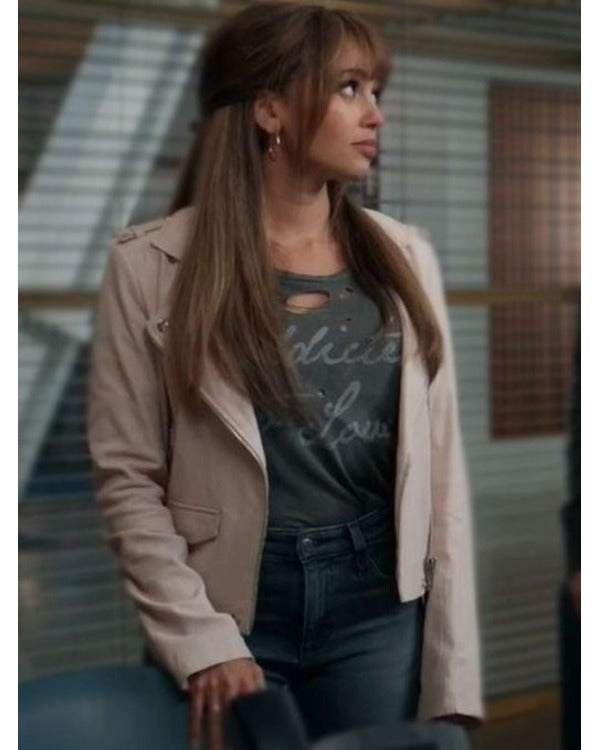 Wild Cards 2024 Vanessa Morgan White Leather Jacket