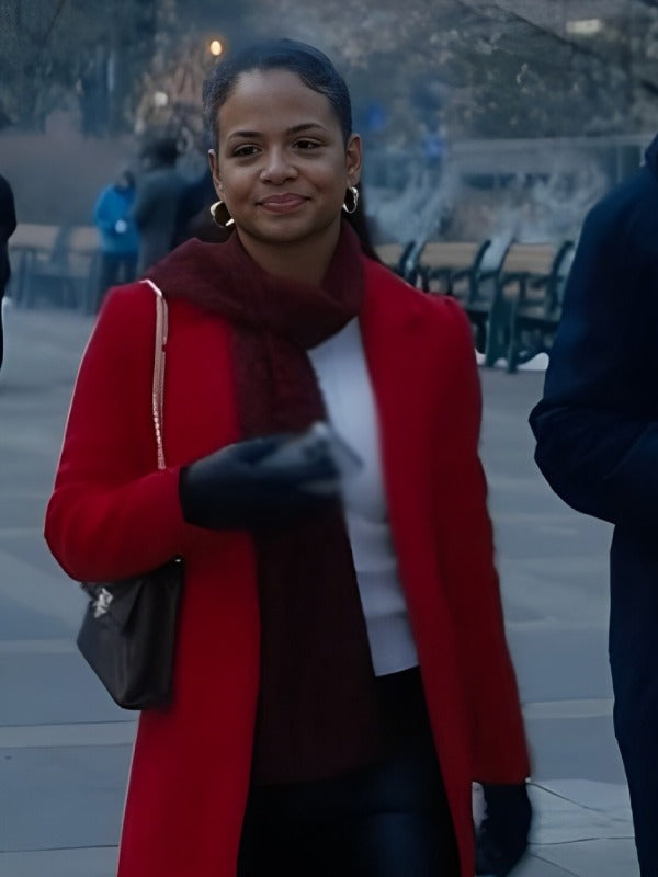 Meet Me Next Christmas Christina Milian Red Coat