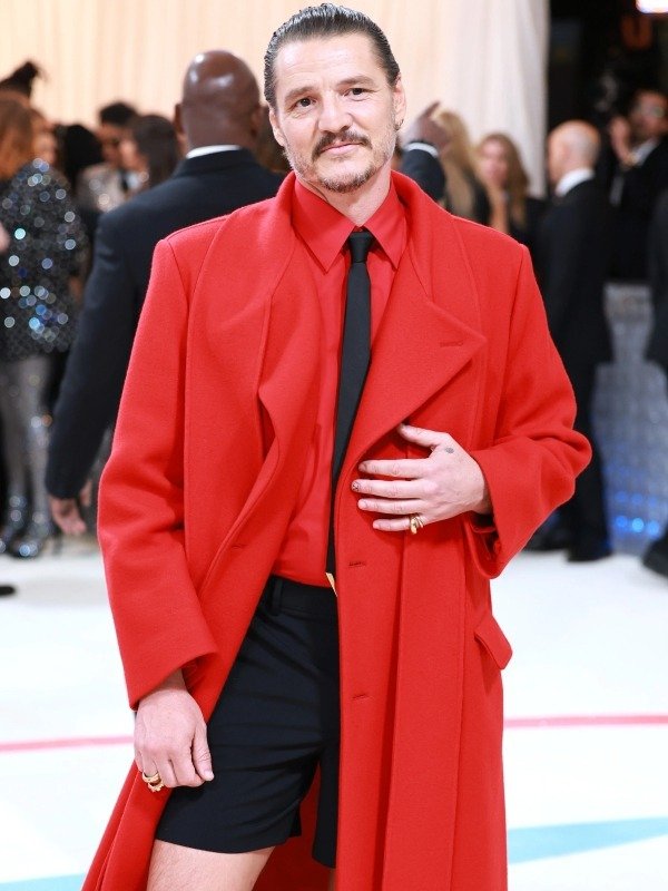 Met Gala 2023 Pedro Pascal Long Red Coat