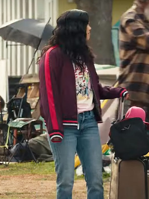 Jackpot 2024 Awkwafina Maroon Jacket