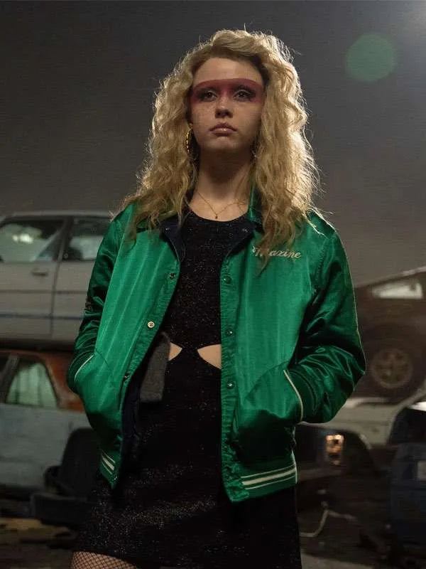 MaXXXine 2024 Mia Goth Green Varsity Jacket