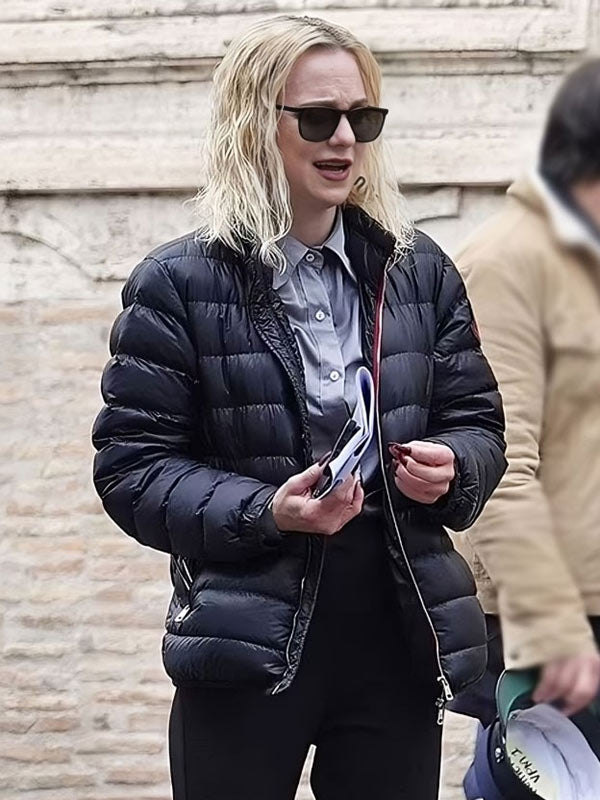 My Spy The Eternal City 2024 Anna Faris Black Puffer Jacket