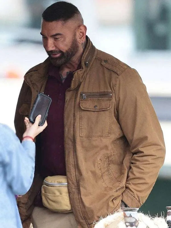 My Spy The Eternal City 2024 Dave Bautista Brown Jacket