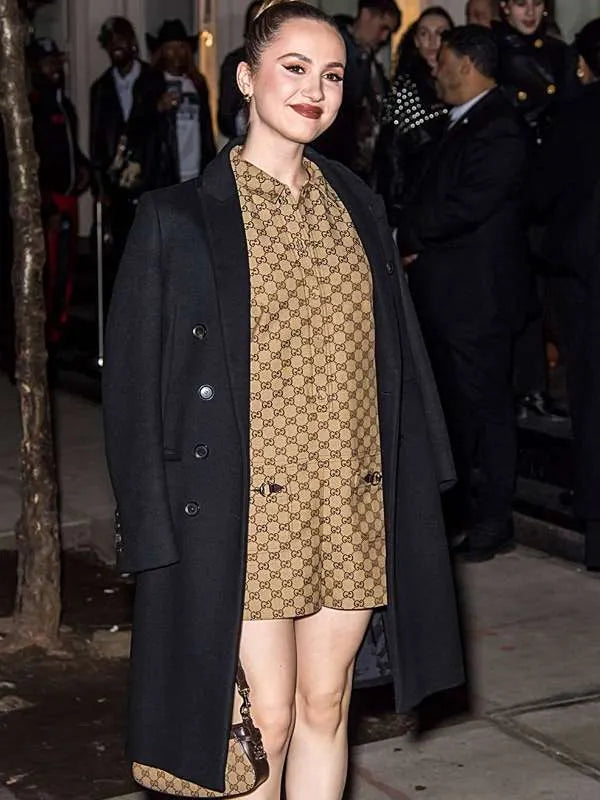 Maude Apatow NYFW 2024 Black Coat