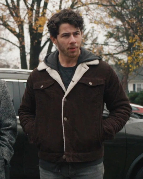 Nick Jonas The Good Half 2024 Brown Shearling Jacket