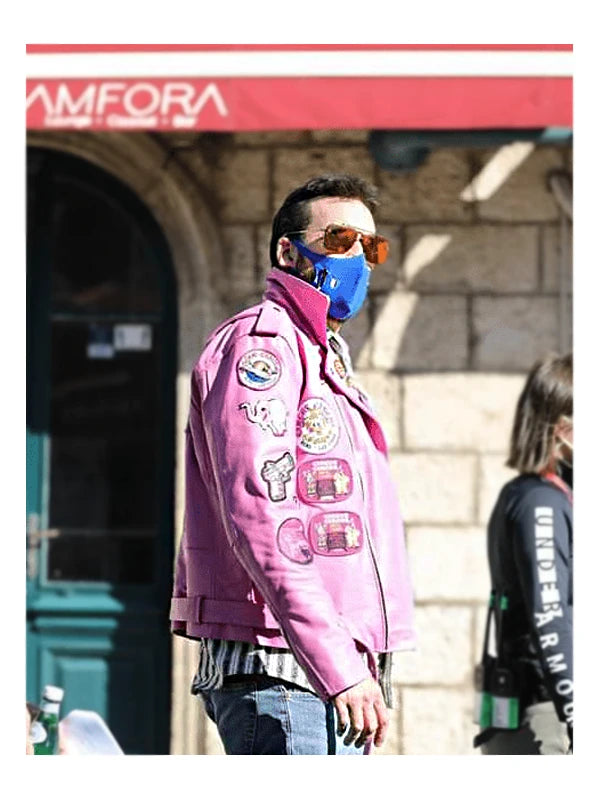 Nicolas Cage Pink Motorcycle Jacket