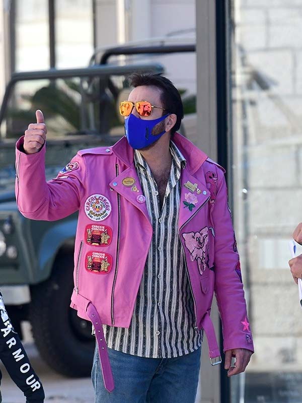 Nicolas Cage Pink Motorcycle Jacket