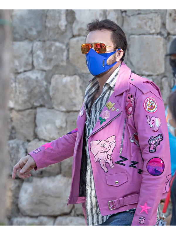 Nicolas Cage Pink Motorcycle Jacket