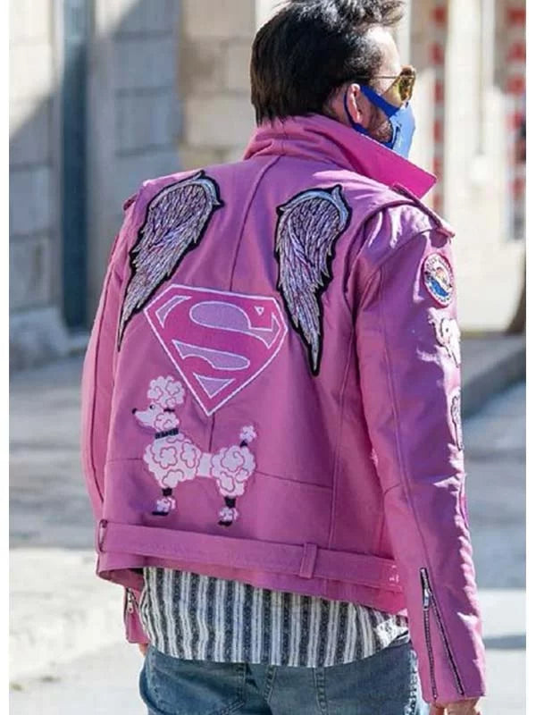 Nicolas Cage Pink Motorcycle Jacket