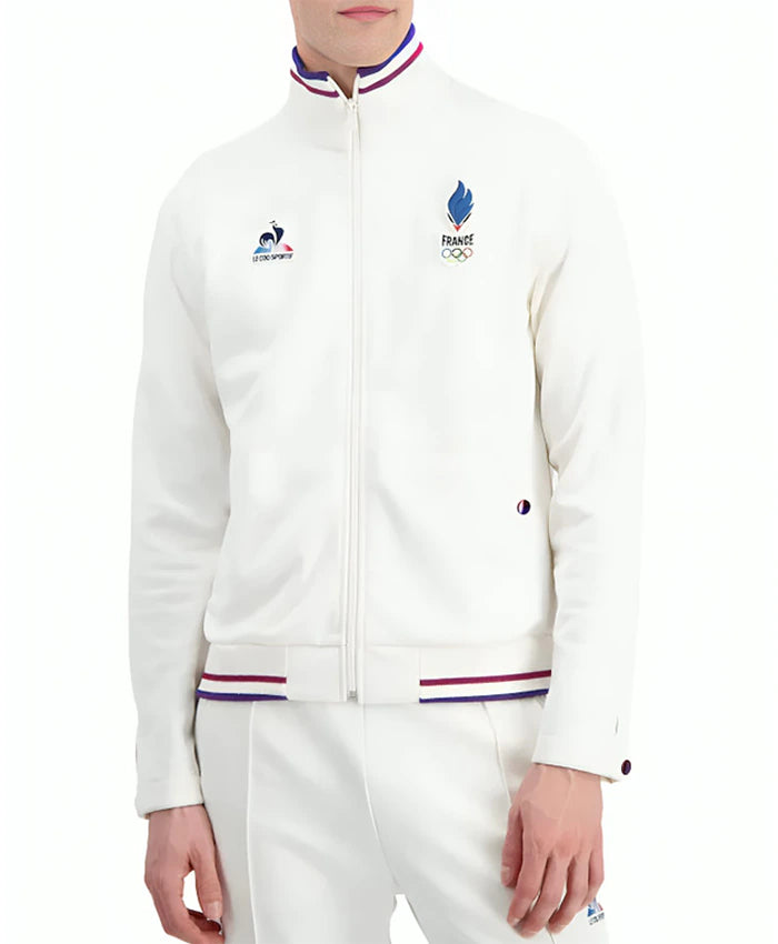 Paris 2024 Olympics Team France Podium White Jacket