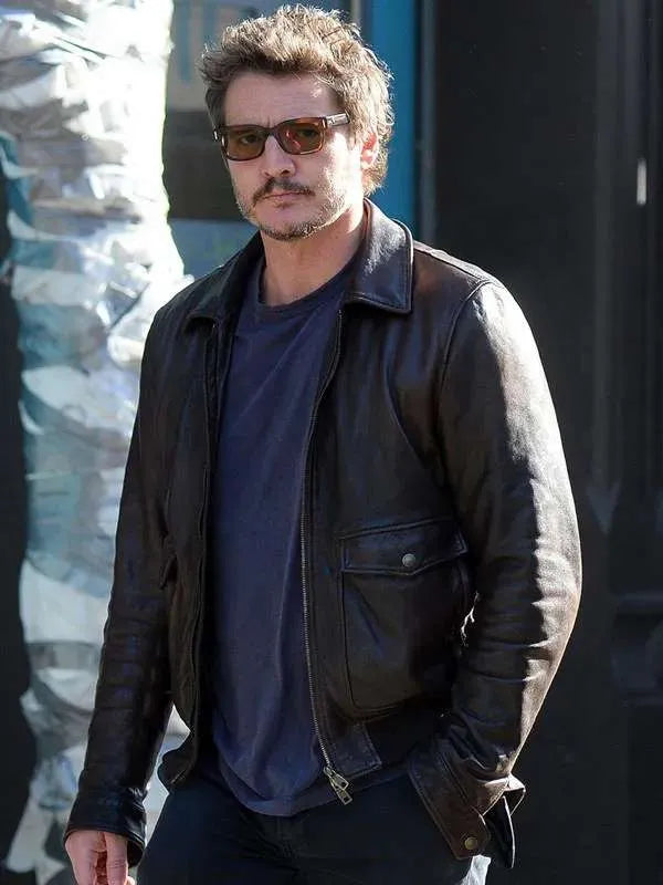 Pedro Pascal SNL Afterparty Brown Leather Jacket